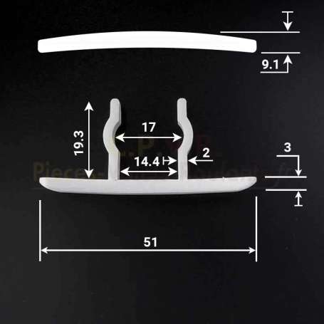 cotation Lot de 10 paires clips PVC pour lame PVC 40 mm