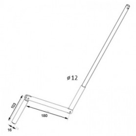 Manivelle ZF blanche lg 1500 avec clip