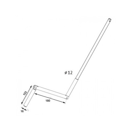 Manivelle ZF blanche lg 1500 avec clip