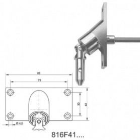 Sortie caisson mâle 10 X 6P7 90 chrome Lt300 hori 42x85