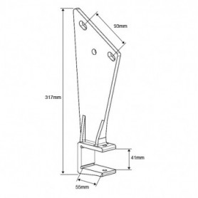Support pour monobloc série 100 tube de 40 mm blanc 315x115