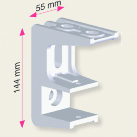 Support monobloc série 100 tube de 40 mm blanc face et plafond