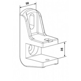 Support monobloc tube 35 mm pose de face