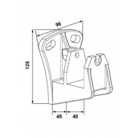 Support pour store monobloc pose plafond tube 40 mm