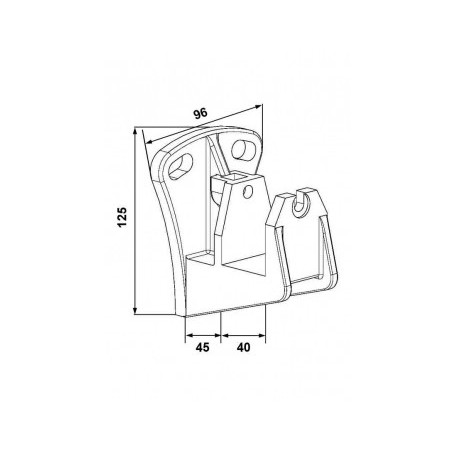 Support pour store monobloc pose plafond tube 40 mm