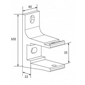 Support monobloc pose de face pour tube de 35 mm