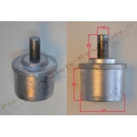 Embout pour tube Ø50 mm tourillon 12 mm