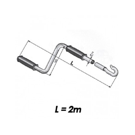 Manivelle décrochable store 2000 mm grise
