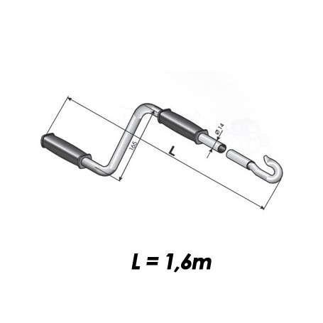 Manivelle décrochable store 1600 mm marron
