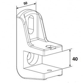 Support monobloc tube 40 mm pose de face