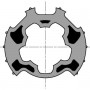 Roue moteur Ø.50 pour tube MADOPRON Ø.64,6