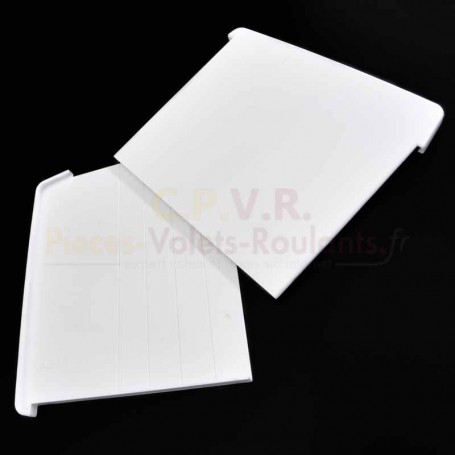 Cache vis G et D pour coffre GVRI 168 blanc de volet roulant
