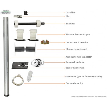 Kit axe 50 radio hybrid MH BLOC lg 2000