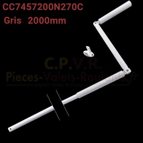 Manivelle Chérubini grise diamètre 13 mm longueur 2000 mm