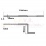 Cotation Manivelle Chérubini grise diamètre 13 mm longueur 2000 mm