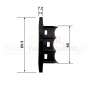 Cotation bouchons pour lame alu 77 mm de dessus